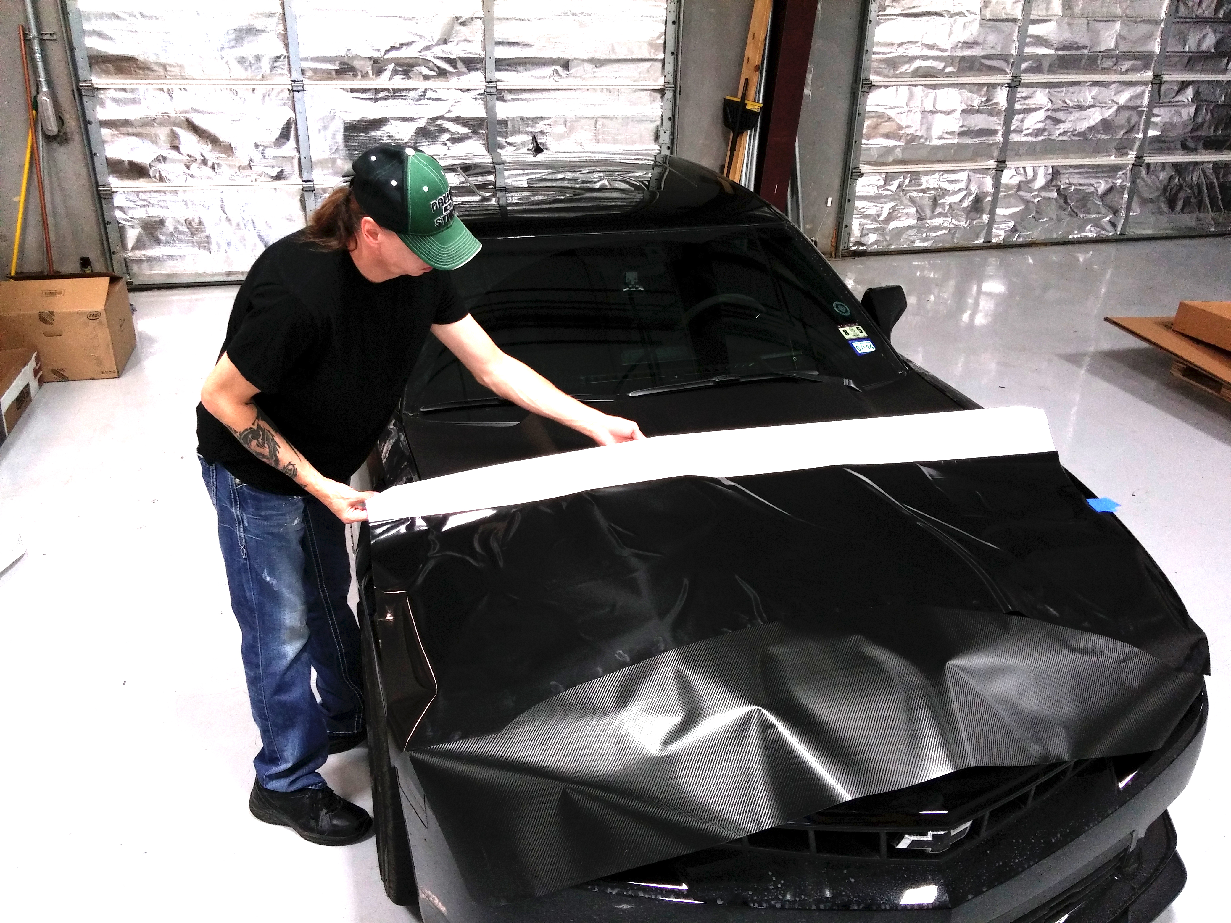 carbon fiber hood wrap