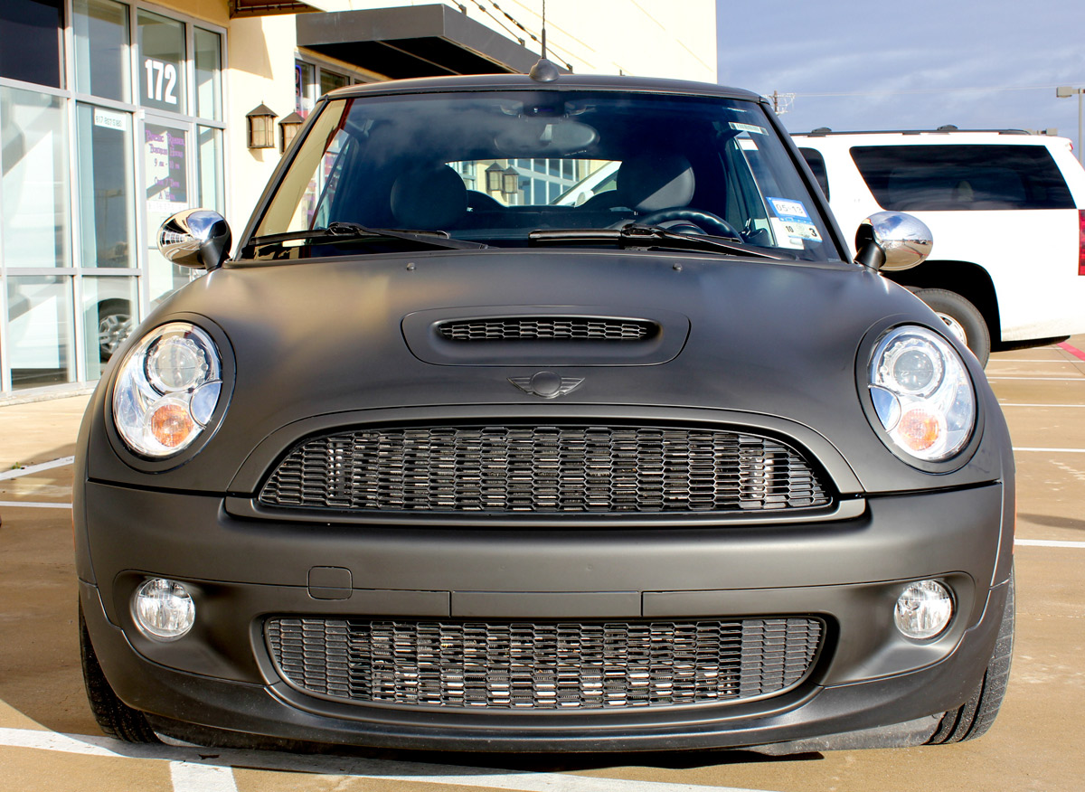 Matte Black Mini Cooper Car Wrap - Zilla Wraps