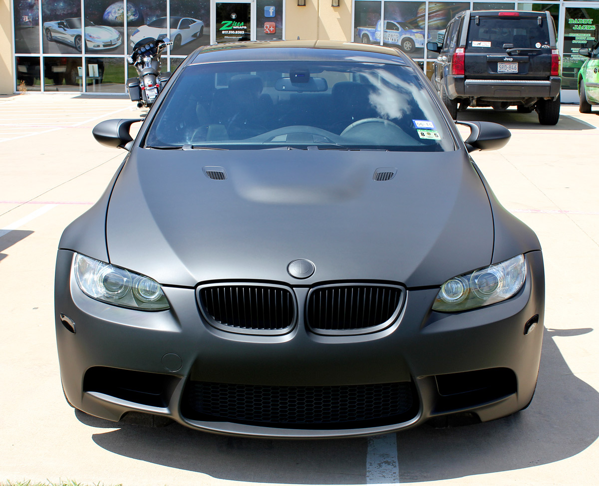 Matte black car wrap bmw #2