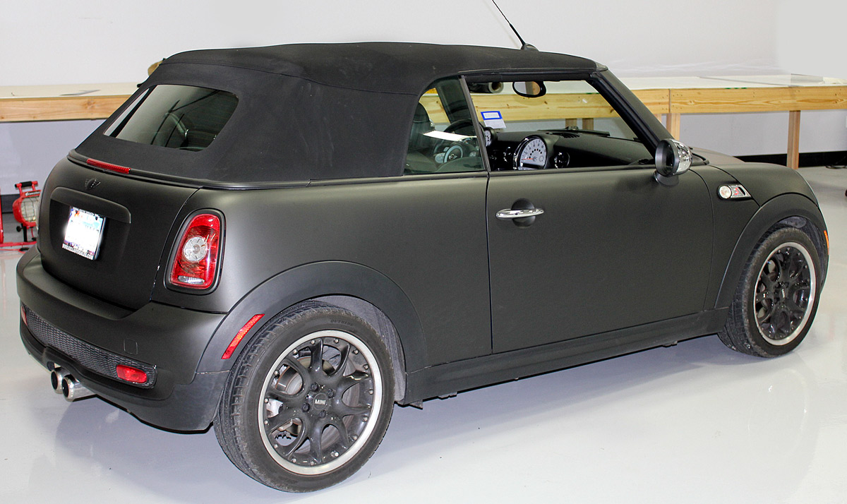 Matte Black Mini Cooper Car Wrap - Zilla Wraps