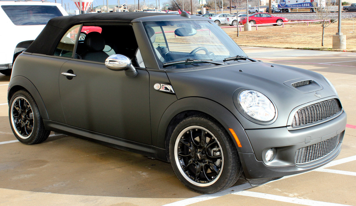 Matte Black Mini Cooper Car Wrap - Zilla Wraps