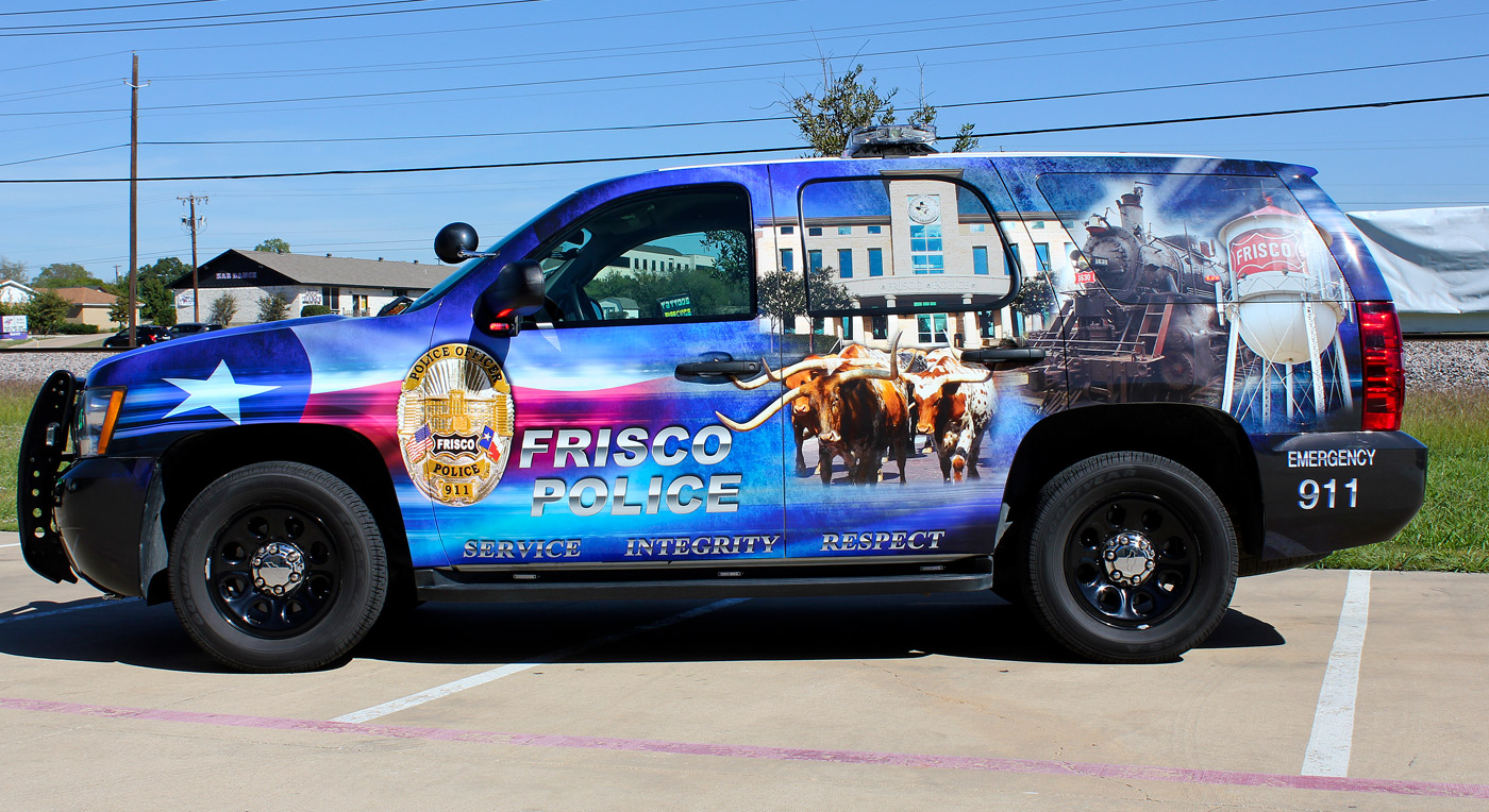 Frisco Police Car Graphics Wrap