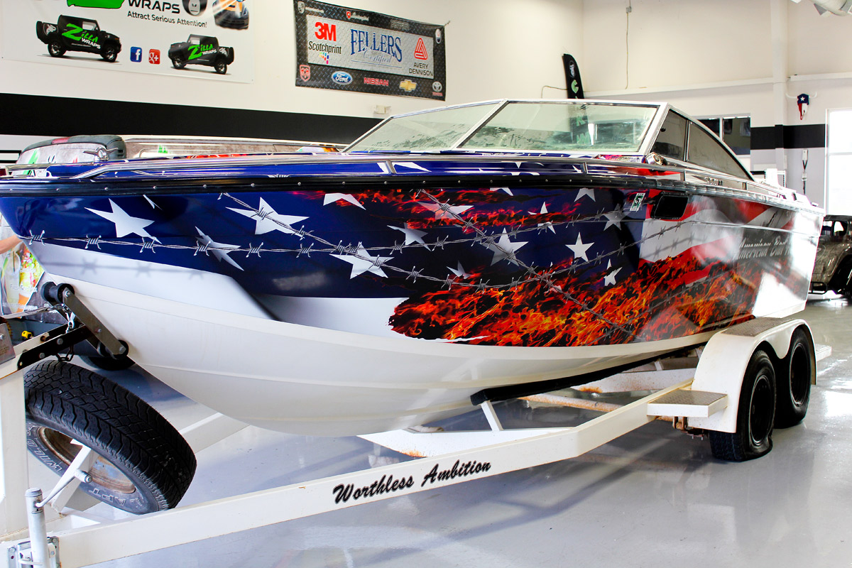 Flag Vinyl Boat Wrap