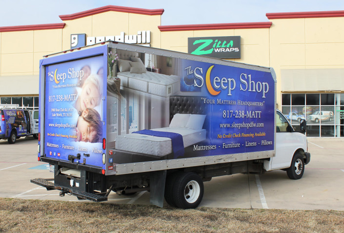 Sleep Shop Box Truck Wrap