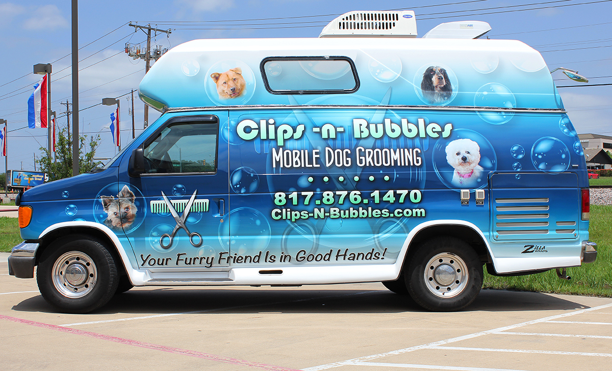 Clips N Bubbles Van Wrap