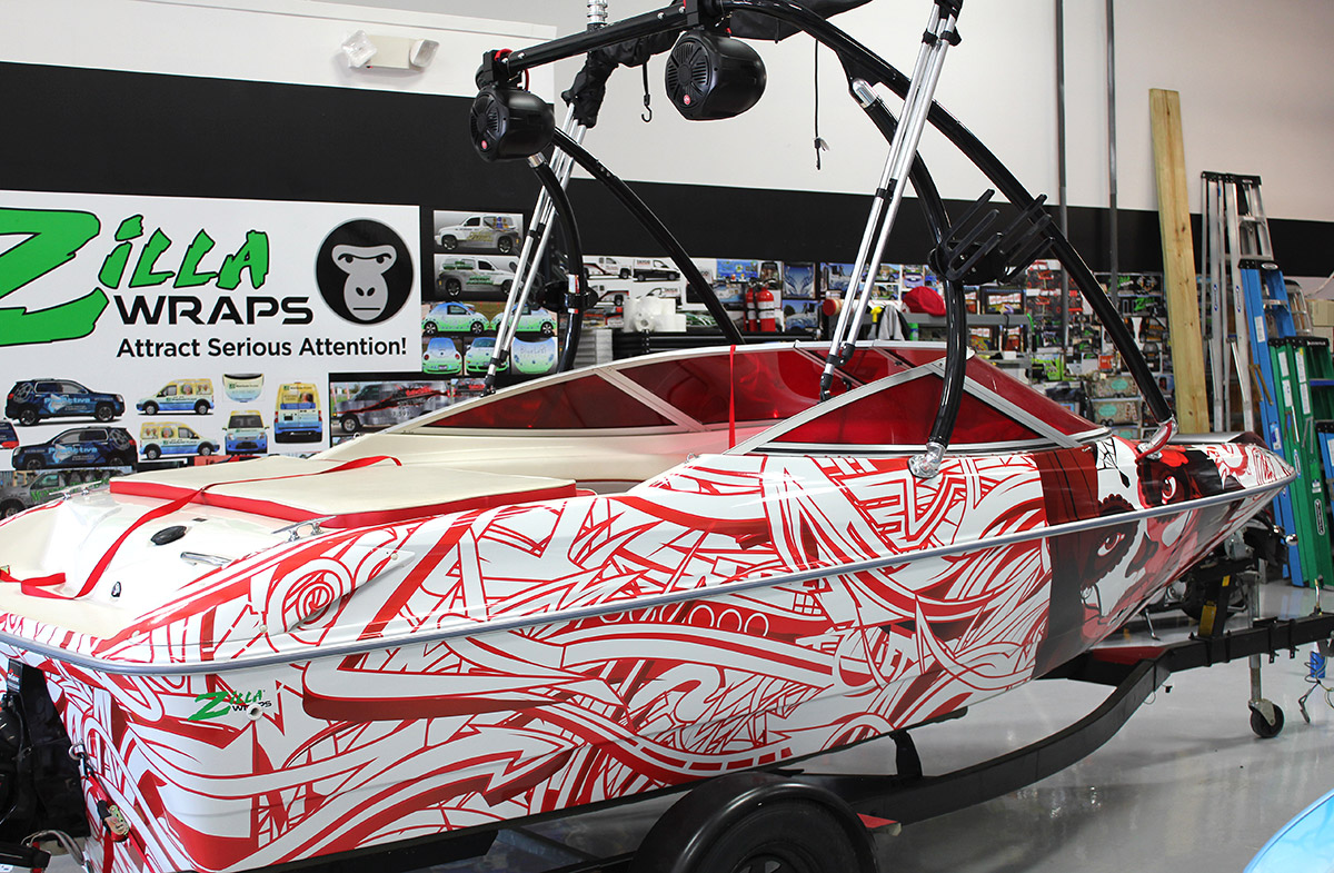 Zilla Wraps Edgy Boat Wrap