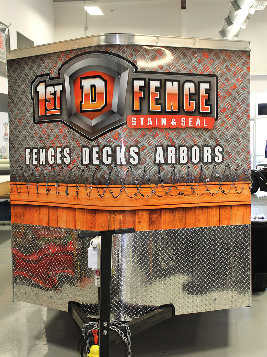 Fence Staining Trailer Wrap Dallas