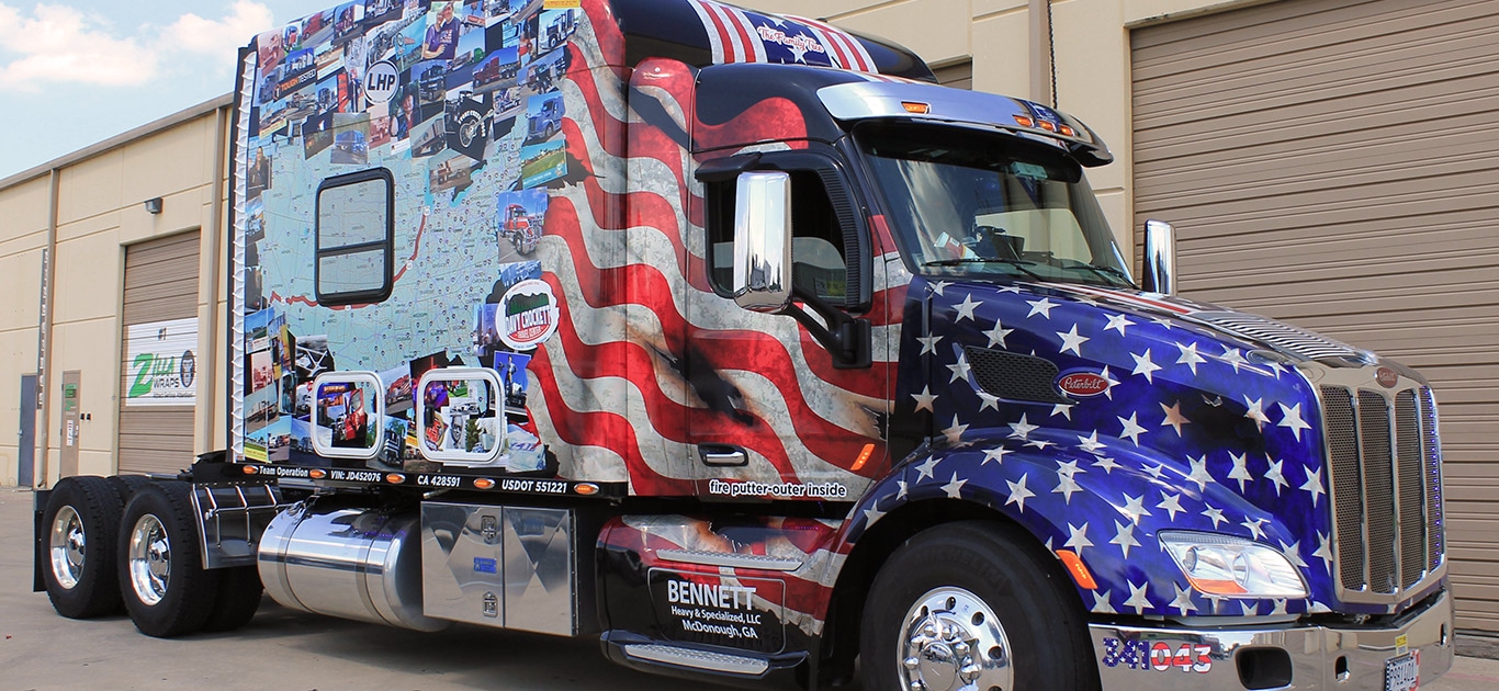 Trucking Graphic Vinyl Wraps Flag