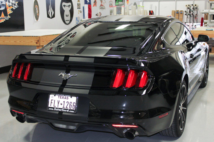 Matte black stripes ford mustang #6